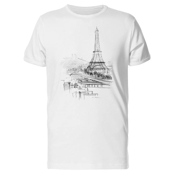 Sketch Of Eiffel Tower Tee Men's -Image by Shutterstock