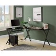 thumbnail image 2 of ACME Demas Glass Top L-Shaped Computer Desk with Computer Holder in Black, 2 of 7