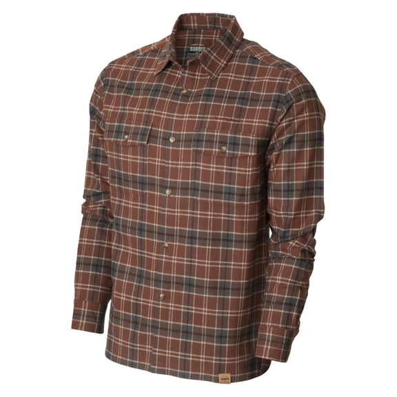 Banded Everglades Flannel Shirt Burgundy Plaid in size X-Large