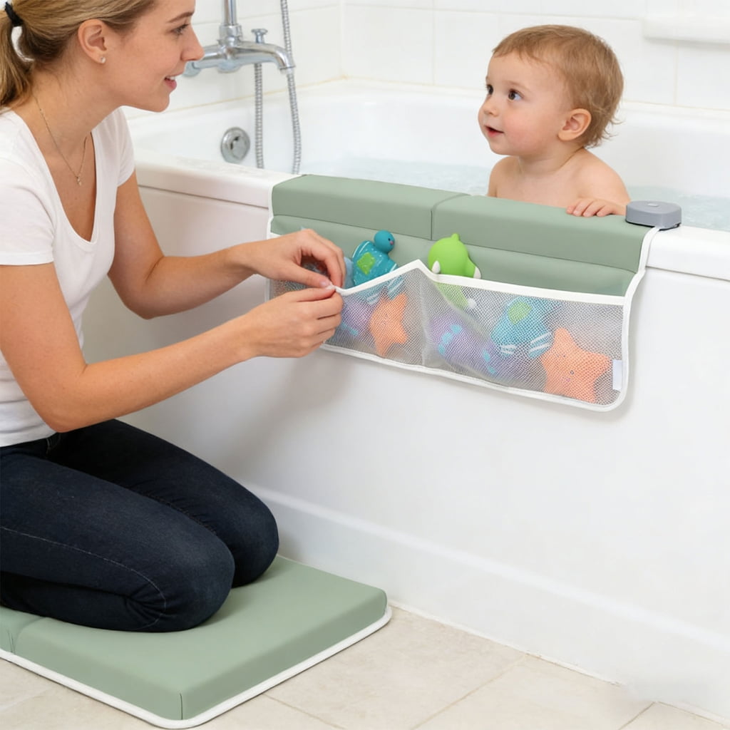 Bath Kneeling Pad Set Highlighting Memory Spume for Knee and Elbow Light second Storage Pouches and Not Slip Plan E