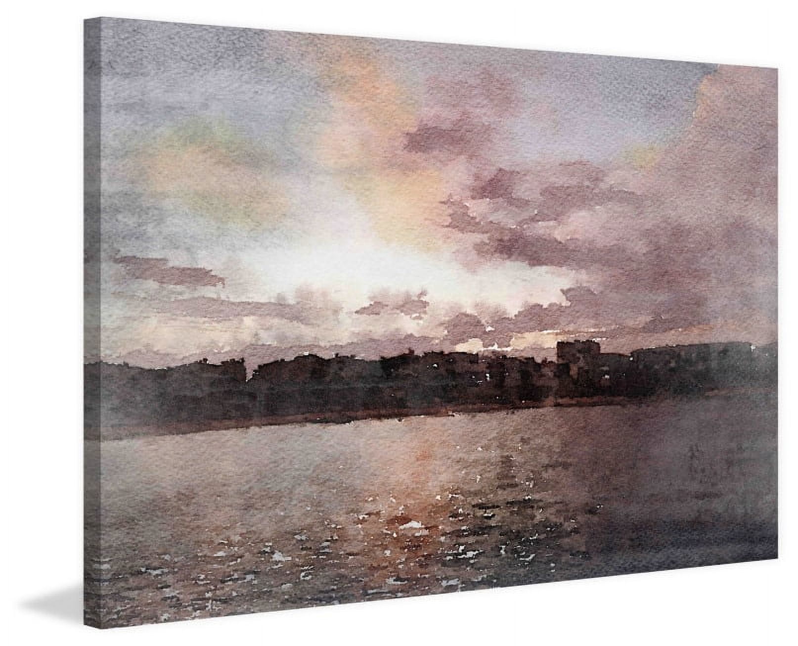 "Red Sky at Night 2" Painting Print on Wrapped Canvas