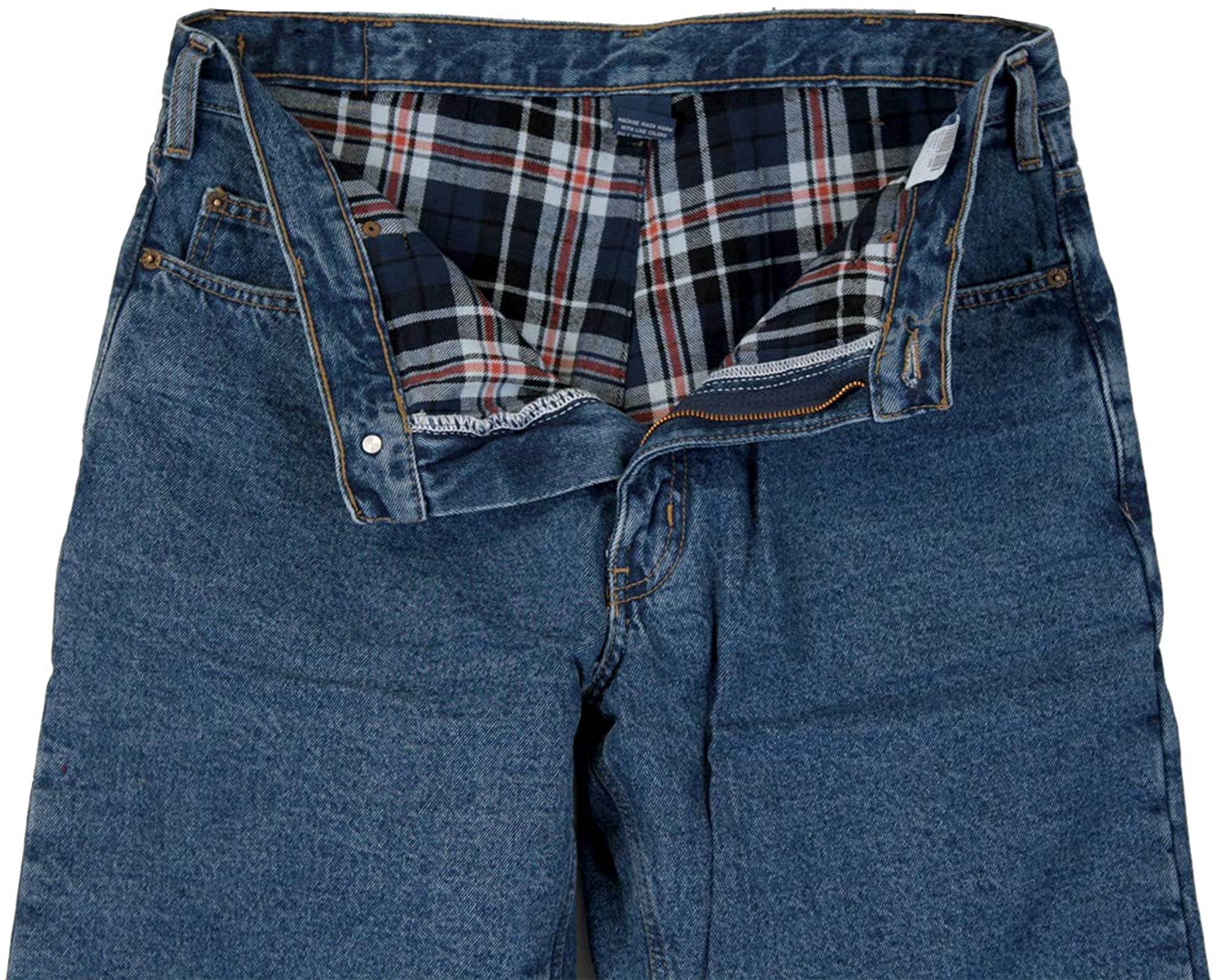 Full Blue Mens 5 Pocket Flannel Lined 