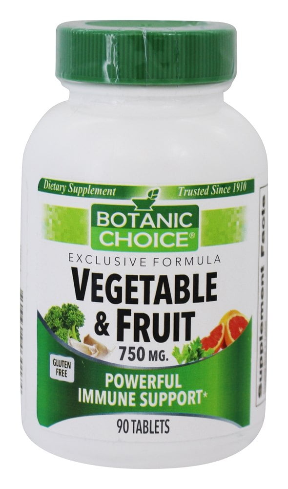 Botanic Choice Vegetable and Fruit Immune Support 750 mg. 90