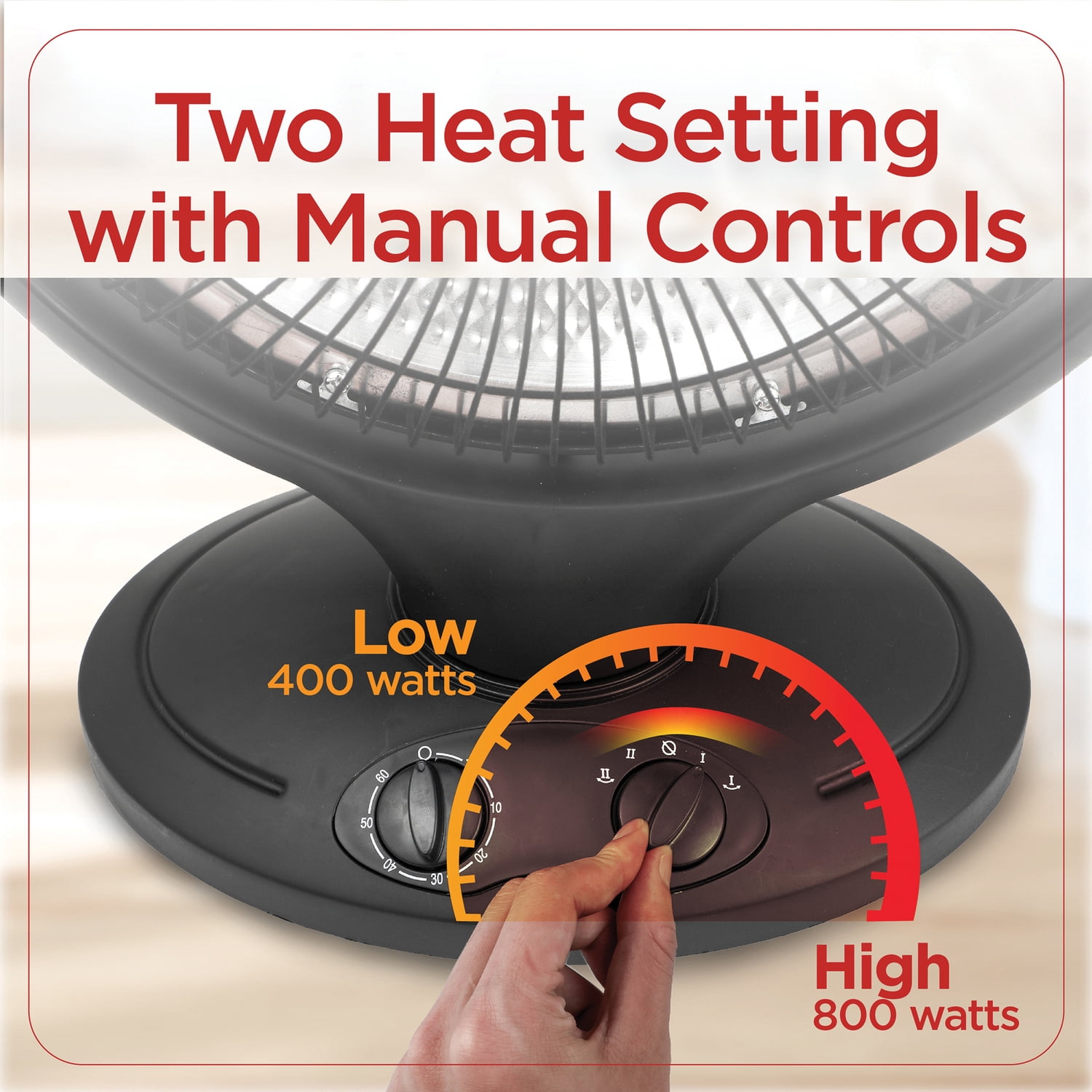 BLACK+DECKER BHRO608 800-Watt-Max 14-In. Oscillating Radiant Dish Ceramic Heater