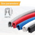 thumbnail image 2 of Protectores de bordes para puertas de coche, sello de goma Osilly, en forma de U, negros, 5 m, 2 of 6