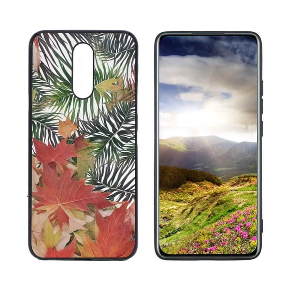 Compatible with LG Xpression Plus 2 Phone Case, Leaves-23 Case Men Women, Flexible Silicone Shockproof Case for LG Xpression Plus 2