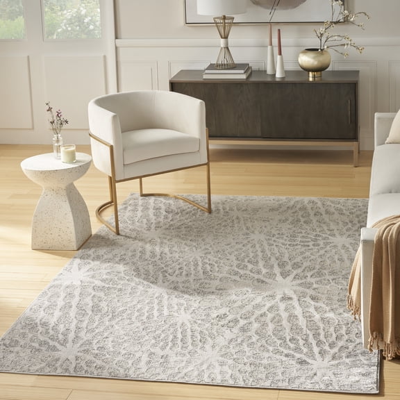 Nourison Ambiance 5'3" x 7'3" Grey Silver Modern Indoor Rug