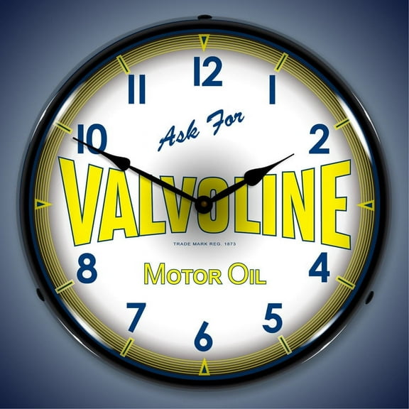Valvoline Motor Oil Wall Clock, Lighted: Gas / Oil Theme
