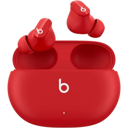 Restored Beats Studio Buds True Wireless Noise Cancelling Earbuds - Class 1 Bluetooth, 8 Hours of Listening Time, Sweat Resistant, Built-In Microphone - (Red) (Refurbished)