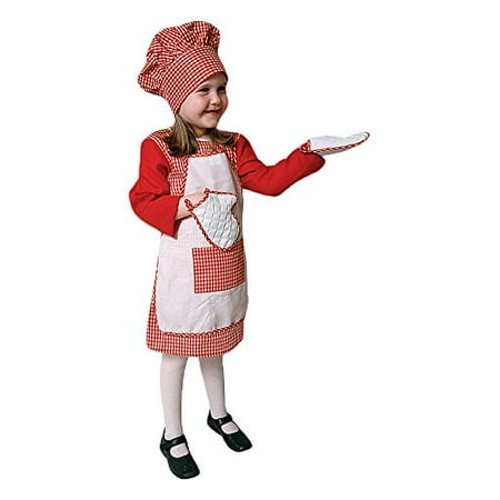 Red Gingham Girl Chef Costume - Toddler T2