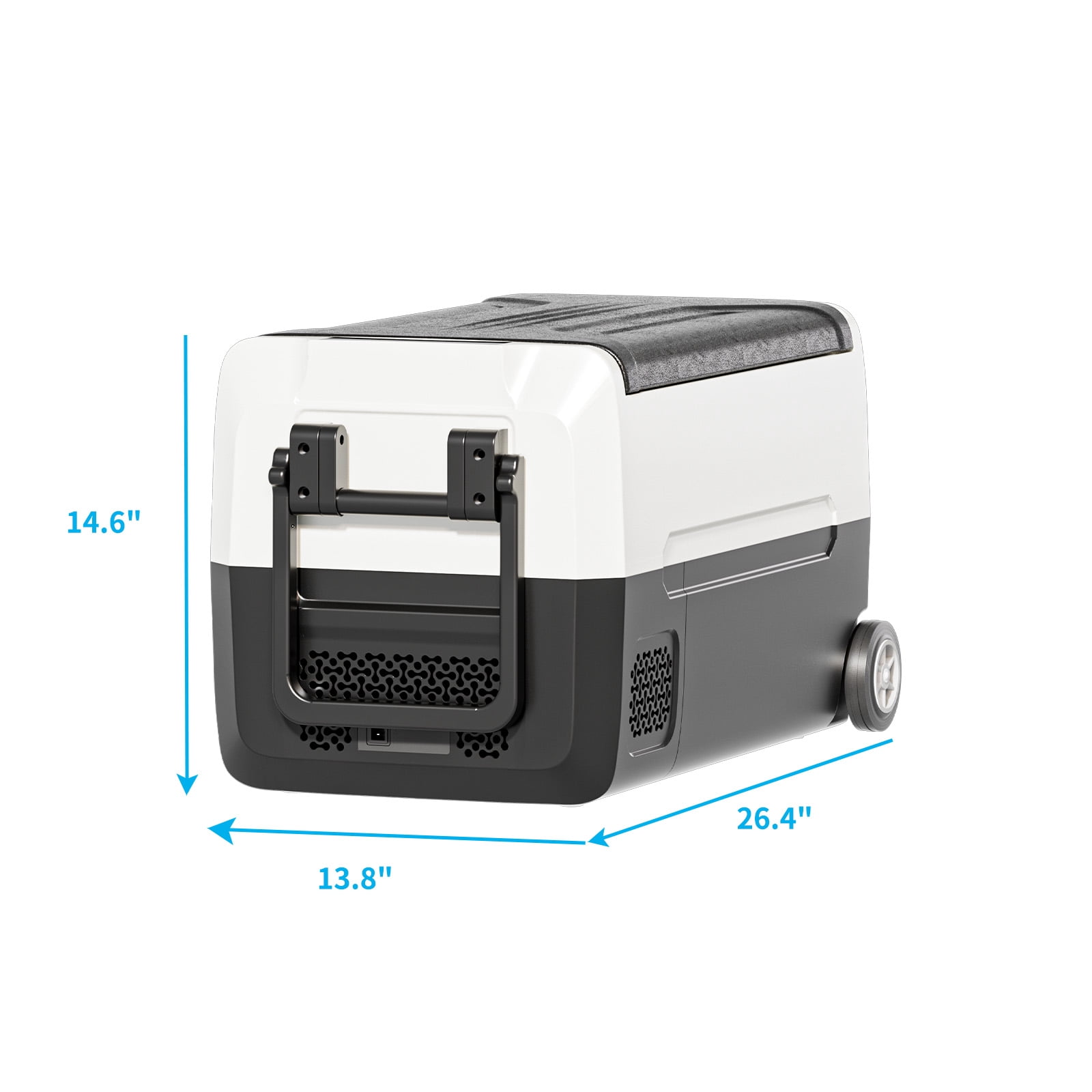 DISHUP 12V Portable Car Refrigerator, 38QT(35L) Electric Cooler with Dual Zone,DC & AC,Ideal for RV, Camping, Travel, Truck