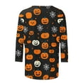 thumbnail image 5 of Enjoytime Cute Womens Tops Halloween Pumpkin Printed 3/4 Sleeve Blouse Casual Loose Round Neck Shirt Fall Winter Plus Size Clothes for Women, 5 of 5