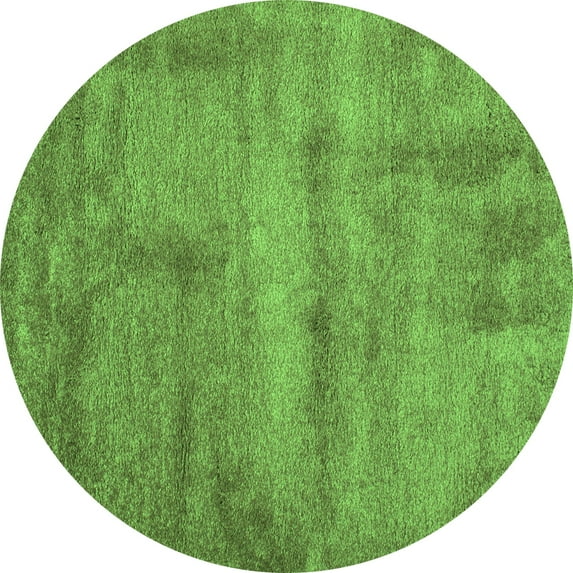 Ahgly Company Indoor Round Abstract Green Contemporary Area Rugs, 4' Round