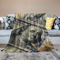 thumbnail image 2 of Orinice Money Benjamin Franklin Wealth Warm Lightweight Blanket Soft Fleece Blankets Throw Blanket Living Rooms Sofa Decor Cow Gifts All Seasons Lightweight Blanket 40x50in, 2 of 6