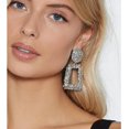thumbnail image 2 of Classic Rectangle Dangle Earrings For Women Trendy Textured Geometric Drop Statement Earring[Z1], 2 of 2