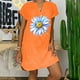 thumbnail image 5 of Sexy Vestidos Cortos de Verano para las Mujeres 2025 Moda Suelta de Ocio Vestido de Manga Corta con Cuello en V, Vestido Casual de Rodilla, 5 of 6