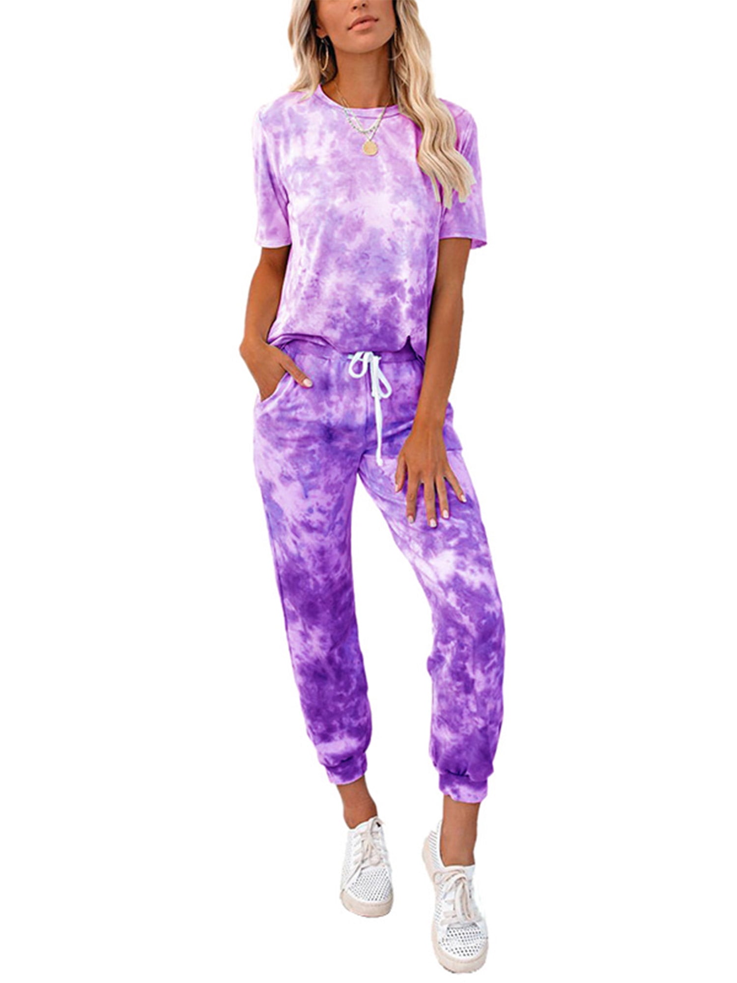 2 piece lounge set women's tie dye