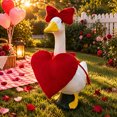 thumbnail image 6 of 23 Inch Porch Goose Outfits, Red Heart Front Panel with Matching Bow, Goose Clothing for Valentine's Day Patio Garden and Yard Displays, 6 of 8