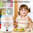 thumbnail image 4 of Cocedor de Huevos de 2 Niveles con Gran Capacidad para 14 Huevos, Tomorotec, Eléctrico y Rápido, Apagado Automático para Huevos Duros, Escalfados, Verduras Al Vapor, Mariscos y Albóndigas., 4 of 7