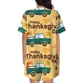 thumbnail image 6 of Fuzoiu Happy Thanksgiving Day Print Women's Short-Sleeved Pajama Set,Lounge Sleepwear Set,Womens Pajama Sets 2 Piece,Button-Up Top and Shorts with Pockets-Large, 6 of 7