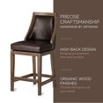 thumbnail image 3 of Maven Lane Vienna Counter Stool, Walnut Finish w/ Marksman Saddle Vegan Leather, 3 of 6