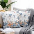 thumbnail image 2 of Jellyfish Coastal Throw Pillow Covers 18x18 Inch Set of 2, Summer Beach Coral Starfish Ocean Waterproof Outdoor Pillow Covers, Decorative Cushion Pillowcases for Couch, Sofa, Bed, Garden, Patio, 2 of 9