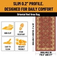 thumbnail image 3 of Ottomanson Extra Long Runner Rug 2'7" x 31' – Non-Slip Low Pile Hallway Carpet, Oriental Red, 3 of 6