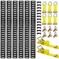 thumbnail image 1 of KFFKFF E-Track Tie-Down Rail Kit, 6 Pack 5 ft E Track Rails, 26 Pcs Includes 2 Ratchet Straps & 6 O-Rings & 6 Tie-Offs with D-Ring & 12 End Caps, 1 of 9