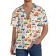 thumbnail image 1 of Balery Cartoon Transportation Camisa Casual de Manga Corta con Botones para Hombre, Texturizada, Estilo Cubano, para Playa, Verano-Small, 1 of 5