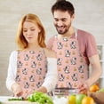 thumbnail image 3 of Pink Cow Bell Pattern Apron-Garden Aprons for Women with Pockets-Cotton Linen Waterproof Kitchen Cooking Gardening Aprons Adjustable for Kitchen,Cooking,BBQ and Salon 33x27 Inch, 3 of 7