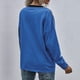 thumbnail image 3 of Mujeres Casual Pullover Cuello Redondo Manga Larga Gota Hombro Costura Bloque de Color Mujeres Pullover Top Azul Brillante L, 3 of 5