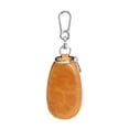 thumbnail image 2 of Funda protectora de piel sintética para llave de coche, con cremallera, para llavero y bolso Marrón claro, 2 of 8
