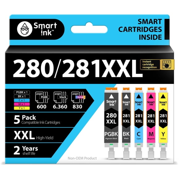 Cartuchos de tinta Smart Ink compatibles con Canon 281 280 (paquete de 5)