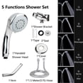 thumbnail image 3 of 5-Function Handheld Shower Head Set with Multi-Directional Bracket, Arm and 1.5m Flexible Hose, 3 of 6