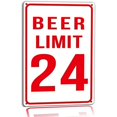 thumbnail image 1 of Nuevos y divertidos carteles de hojalata con texto en inglés "Beer Limit 24 Bar Sign Garage Accessories For Man Cave And Accessories Room Art Wall Decor" Tamaño: 8 x 12 pulgadas, 1 of 4