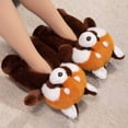 thumbnail image 6 of Jiibva Cartoon Raccoon Animal Slippers, Winter Warm Plush Slippers, Non-Slip Soft Closed Back Indoor Slides House Shoes for Women, Man, 6 of 7