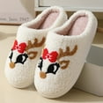 thumbnail image 2 of Christmas Reindeer Slippers for Womens Mens Plush Warm Slippers Fuzzy House Slippers Christmas Gifts for Women Girlfriend Gray Size 10, 2 of 8