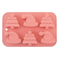 THLKIF Christmas Tree Hats Silicone Molds for Soap Chocolate Candy Cake Cocoa Bomb Bath Bomb Ice Candle Food, 3D Xmas Themed Treat Baking & Freezing Tray