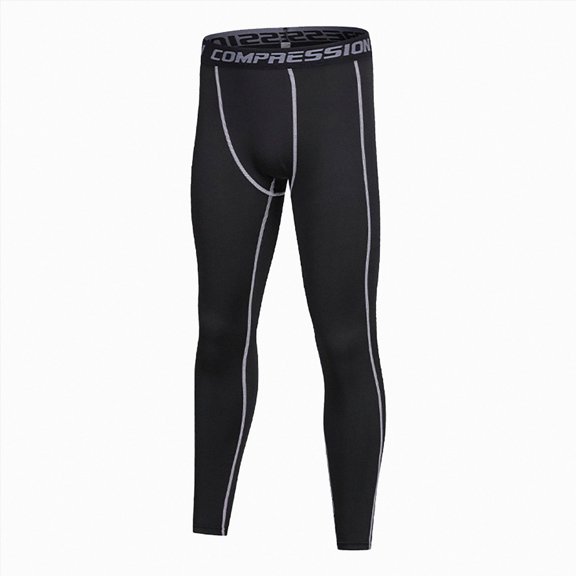 TTUHYWXI Boys Compression Pants, Youth Athletic Leggings for Basketball Football Running, Quick Dry Spandex Sports Tights (Grey,8-9 Years)