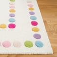 thumbnail image 3 of SAFAVIEH Kids Bordered Bold Polka Dots Area Rug, Ivory/Pink, 5' x 5' Square, 3 of 7