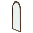 thumbnail image 2 of 23" x 42"Hand Carved Rose Antique Mirror Frame,Make up Mirror with Curved Design,Wooden Arch Mirror Wall Decor for Living Room, Bathroom, Entryway,Brown, 2 of 9
