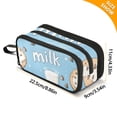thumbnail image 4 of FORMRS Pencil Case with 3 Compartments Zipper Pouch, Elementary School Level and up, Milk and Cookies, 4 of 8