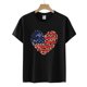 thumbnail image 4 of Camiseta Del 4 De Julio Camiseta con estampado de amor del 4 de julio para mujer, camiseta holgada informal para mujer, Tops femeninos (negro XXL) Cgtredaw Para estrenar, 4 of 6