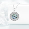 thumbnail image 2 of 925 Sterling Silver Necklace Abalone Shell Necklace for Women Round Pendant Necklace, 2 of 6
