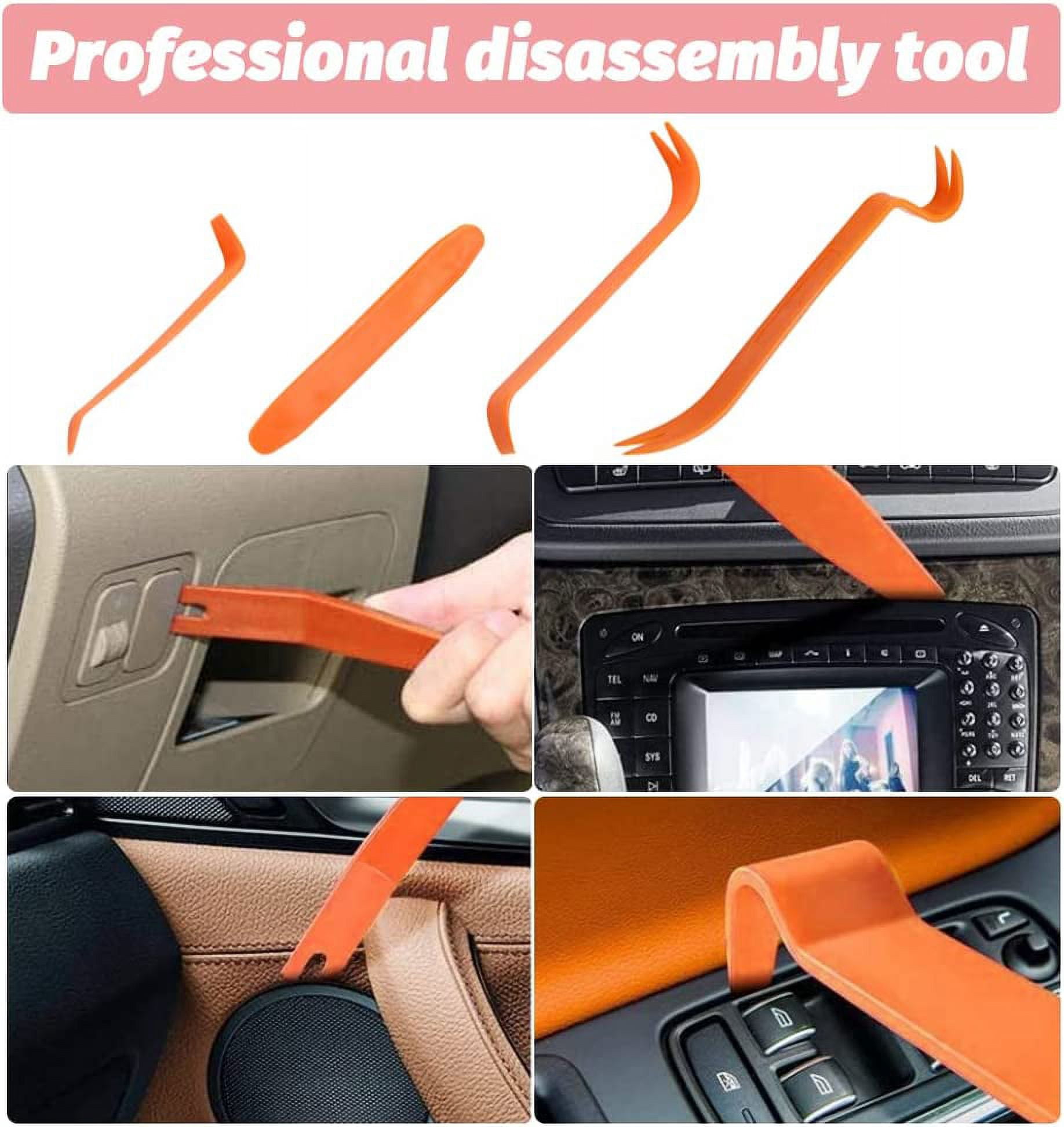 BUZIFU 7Pcs Auto Trim Removal Tool Clip Pliers Set Fastener Remover Plastic Pry Tool Auto Panel Trim Car Trim Tool Auto Interior Trim Disassemble Tools with Storage Bag for Car Door Panel Dashboard