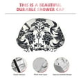 thumbnail image 3 of Kdxio Artistic Black White Peacocks Print Shower Cap for Women,Elastic and Reusable,Double Waterproof Layers Bathing Hat, 3 of 6