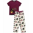 thumbnail image 3 of Lazy One Women's Pajama Set, Short Sleeves with Cute Prints, Relaxed Fit, Huckleberry, 3 of 7