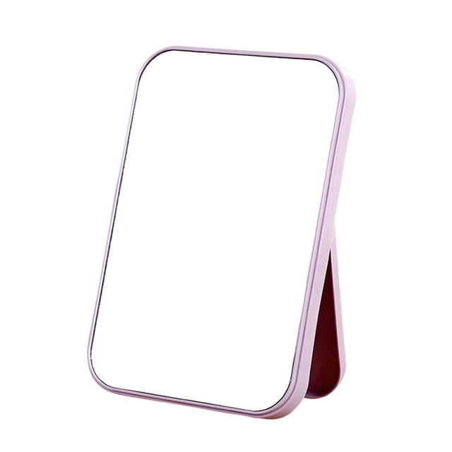 Shisuyan Women Simple Design Portable Facial Makeup Mirror Compact Foldable Desktop Cosmetic Makeup Mirror (Light Purple)