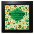 thumbnail image 1 of El día de San Patricio de Irlanda Clover cerveza Rainbow Mesa de pared con marco cuadrado negro, 1 of 4