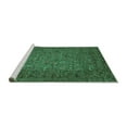 thumbnail image 2 of Ahgly Company Machine Washable Indoor Square Abstract Turquoise Blue Modern Area Rugs, 5' Square, 2 of 4